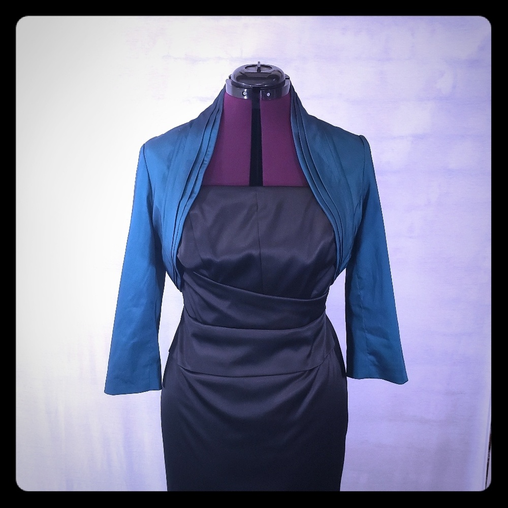 Adrianna Papell satin formal jacket medium